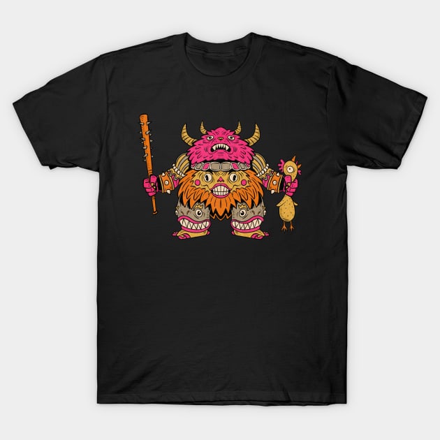 Bear Demon Chicken Hunter T-Shirt by RudeOne